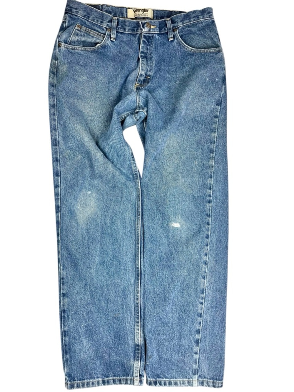 Wrangler Authentics Jeans Mens 34x32 Blue Straight Fit Classic Denim
